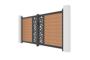 ATHOS SUNNY 3m H.160cm teak swing gate with aluminum frame, featuring a composite wood design and aluminum frame thumbnail 4