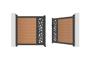 ATHOS SUNNY 3m H.160cm teak swing gate with aluminum frame, featuring a composite wood design and aluminum frame thumbnail 9