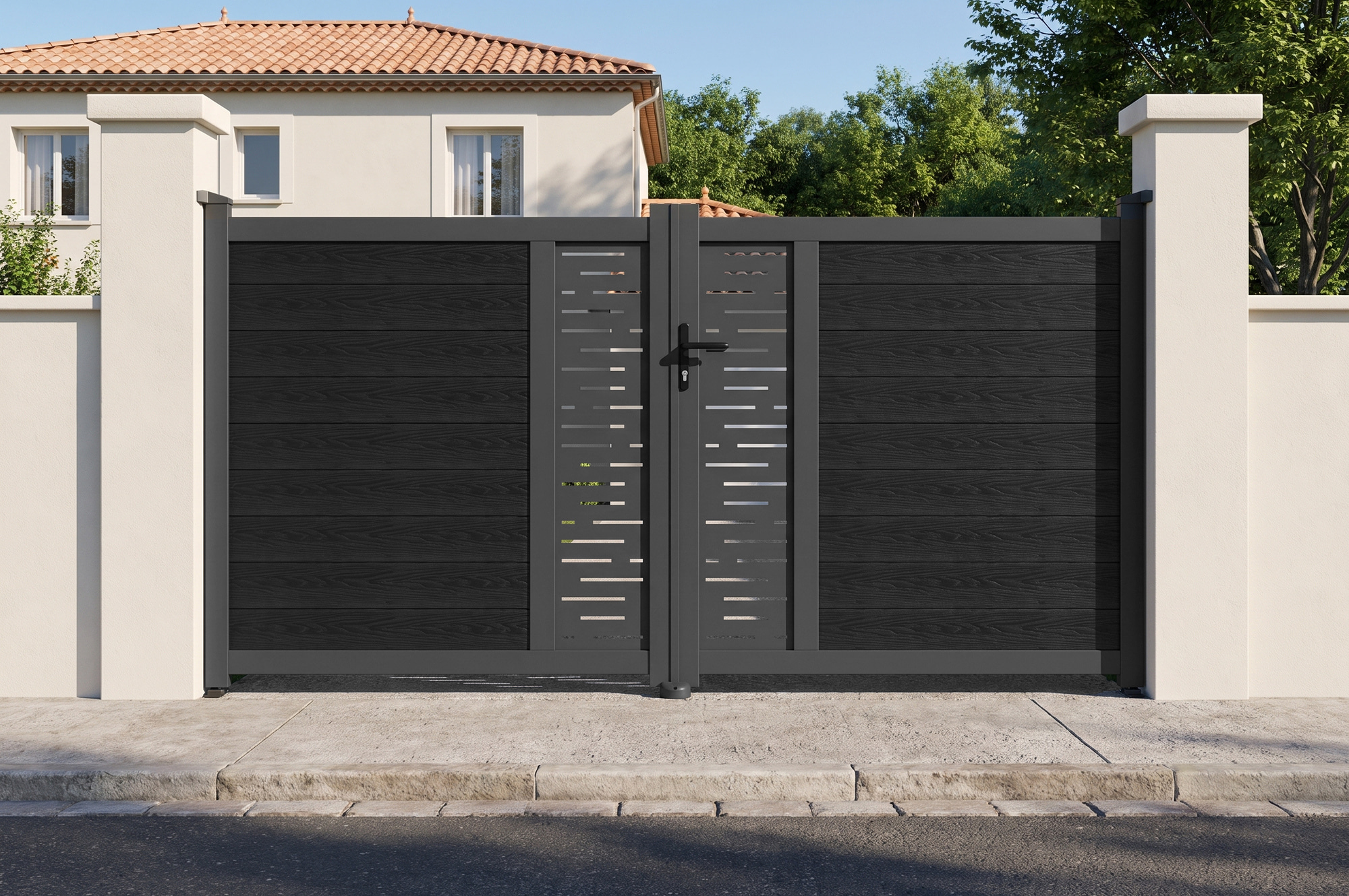 ATHOS ARLBERG 3m H.160cm Anthracite Grey Swing Gate with Aluminum Frame main_image