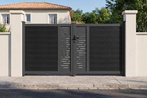 ATHOS ARLBERG 3m H.160cm Anthracite Grey Swing Gate with Aluminum Frame main image