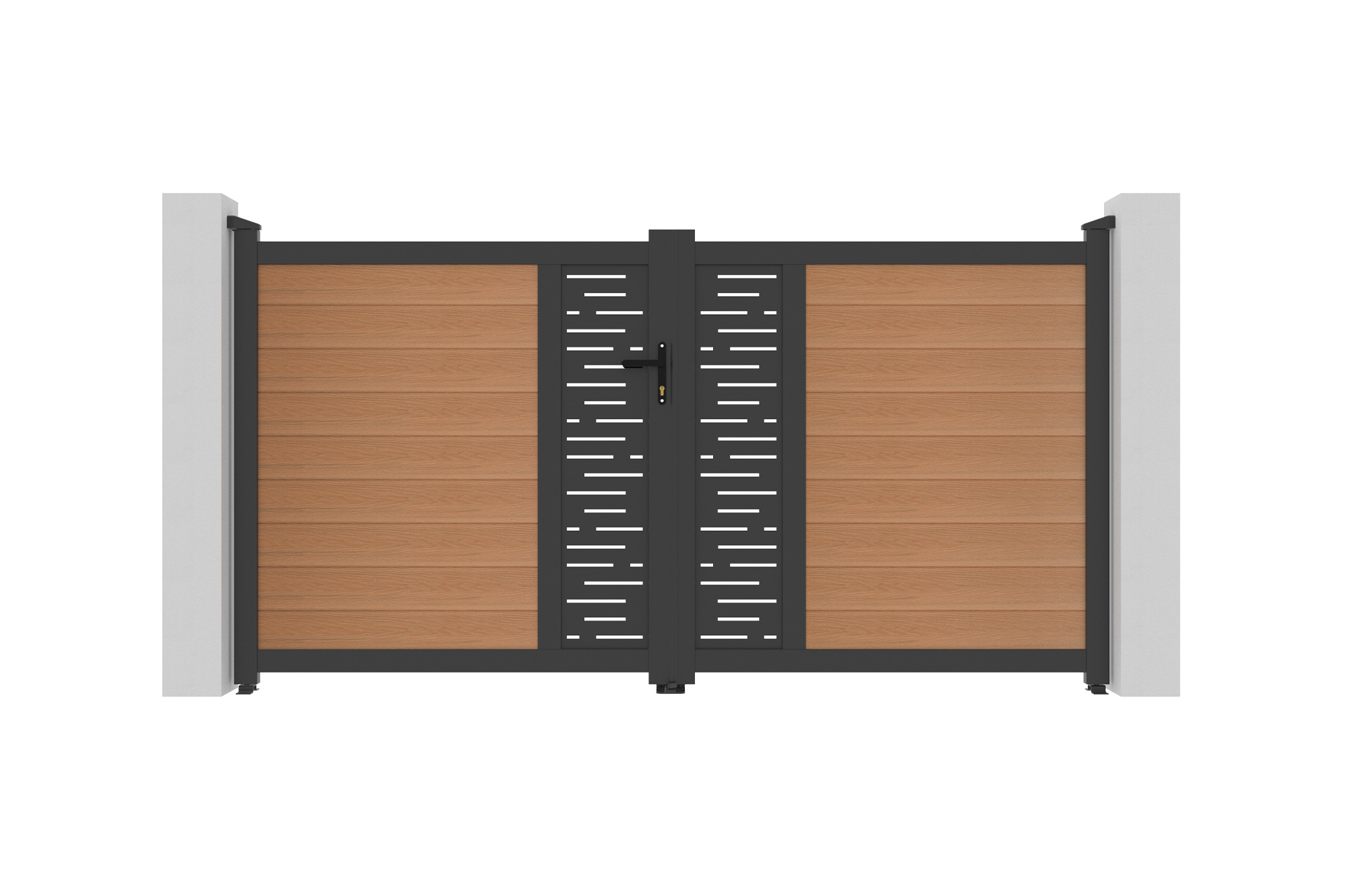ATHOS ARLBERG 3m H.160cm teak swing gate with aluminum frame, made of composite wood, with aluminum frame 8