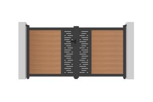 ATHOS ARLBERG 3m H.160cm teak swing gate with aluminum frame, made of composite wood, with aluminum frame 8