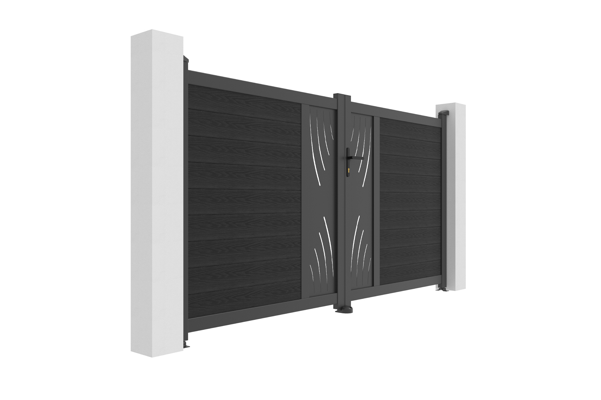 ATHOS VELETA 3m H.160cm Anthracite Grey Swing Gate with Aluminum Frame 3