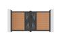 ATHOS VELETA 3m H.160cm teak swing gate with aluminum frame, made of composite wood, with a 3m wide design and aluminum frame thumbnail 2