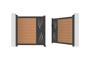 ATHOS VELETA 3m H.160cm teak swing gate with aluminum frame, made of composite wood, with a 3m wide design and aluminum frame thumbnail 9