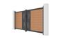 ATHOS VELETA 3m H.160cm teak swing gate with aluminum frame, made of composite wood, with a 3m wide design and aluminum frame thumbnail 4