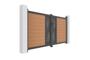 ATHOS VELETA 3m H.160cm teak swing gate with aluminum frame, made of composite wood, with a 3m wide design and aluminum frame thumbnail 3