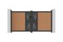ATHOS VELETA 3m H.160cm teak swing gate with aluminum frame, made of composite wood, with a 3m wide design and aluminum frame thumbnail 8