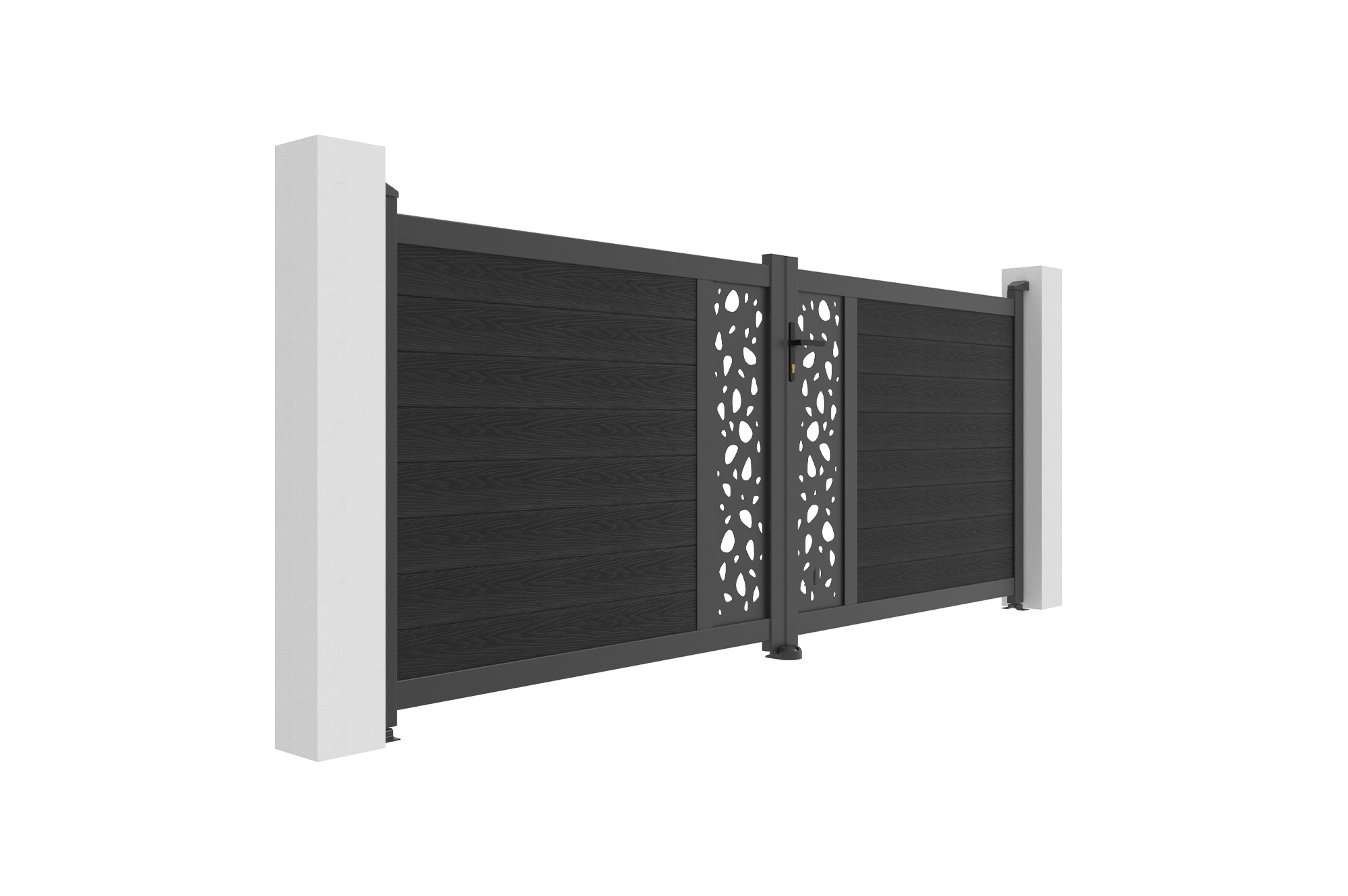 ATHOS SUNNY 3.5m H.140cm Anthracite Grey Swing Gate with Aluminum Frame 3