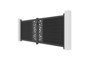 ATHOS SUNNY 3.5m H.140cm Anthracite Grey Swing Gate with Aluminum Frame 4