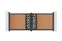 Portail bois composite battant design 3,5m ATHOS SUNNY H.140cm teck avec cadre aluminium thumbnail 2