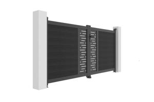 ATHOS ARLBERG 3.5m H.140cm Anthracite Grey Composite Wood Swing Gate with Aluminum Frame 3
