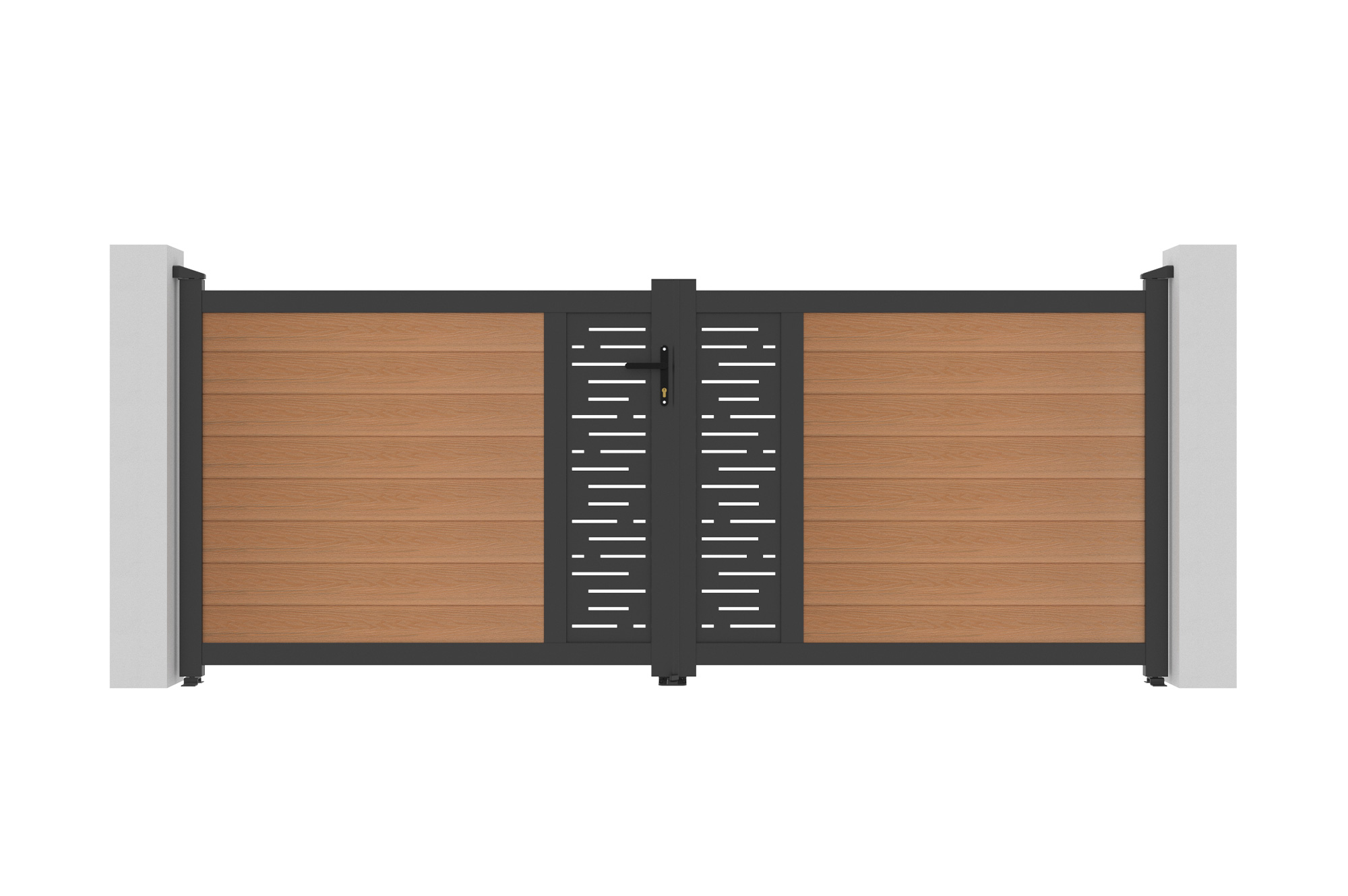 ATHOS ARLBERG 3.5m H.140cm teak composite wood swing gate with aluminum frame 8