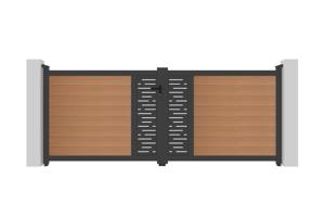 ATHOS ARLBERG 3.5m H.140cm teak composite wood swing gate with aluminum frame 8