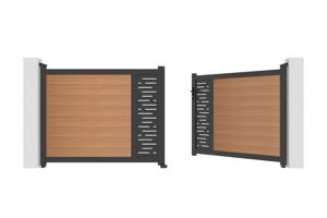 ATHOS ARLBERG 3.5m H.140cm teak composite wood swing gate with aluminum frame 9