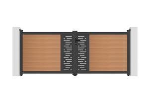 ATHOS ARLBERG 3.5m H.140cm teak composite wood swing gate with aluminum frame 2