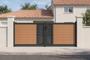 ATHOS ARLBERG 3.5m H.140cm teak composite wood swing gate with aluminum frame main_image thumbnail