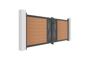 ATHOS VELETA 3.5m H.140cm teak composite wood swing gate with aluminum frame thumbnail 3