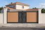 ATHOS VELETA 3.5m H.140cm teak composite wood swing gate with aluminum frame main_image thumbnail