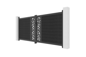 ATHOS SUNNY 3.5m H.160cm Anthracite Grey Swing Gate with Aluminum Frame 4