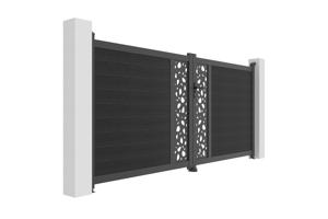 ATHOS SUNNY 3.5m H.160cm Anthracite Grey Swing Gate with Aluminum Frame 3