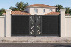 ATHOS SUNNY 3.5m H.160cm Anthracite Grey Swing Gate with Aluminum Frame main image
