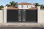 ATHOS SUNNY 3.5m H.160cm Anthracite Grey Swing Gate with Aluminum Frame main_image thumbnail