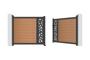 ATHOS SUNNY 3.5m H.160cm teak composite wood swing gate with aluminum frame thumbnail 9