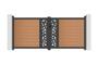 ATHOS SUNNY 3.5m H.160cm teak composite wood swing gate with aluminum frame thumbnail 2
