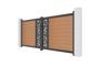 ATHOS SUNNY 3.5m H.160cm teak composite wood swing gate with aluminum frame thumbnail 4