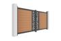 ATHOS SUNNY 3.5m H.160cm teak composite wood swing gate with aluminum frame thumbnail 3