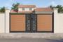 ATHOS SUNNY 3.5m H.160cm teak composite wood swing gate with aluminum frame main_image thumbnail