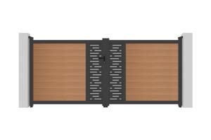 ATHOS ARLBERG 3.5m H.160cm teak composite wood swing gate with aluminum frame 8
