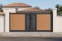 ATHOS ARLBERG 3.5m H.160cm teak composite wood swing gate with aluminum frame main_image thumbnail