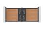 ATHOS VELETA 3.5m H.160cm teak composite wood swing gate with aluminum frame thumbnail 2