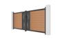 ATHOS VELETA 3.5m H.160cm teak composite wood swing gate with aluminum frame thumbnail 4