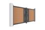 ATHOS VELETA 3.5m H.160cm teak composite wood swing gate with aluminum frame thumbnail 3