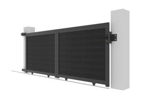 Cancello scorrevole ATHOS in legno massello grigio antracite, altezza 3,5 m (140 cm), con struttura in alluminio e telaio in alluminio. 8