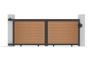 Cancello scorrevole composito in legno massello di teak ATHOS, altezza 3,5 m (140 cm), con telaio in alluminio. thumbnail 7