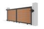 Cancello scorrevole composito in legno massello di teak ATHOS, altezza 3,5 m (140 cm), con telaio in alluminio. thumbnail 8
