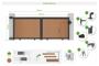 Cancello scorrevole composito in legno massello di teak ATHOS, altezza 3,5 m (140 cm), con telaio in alluminio. thumbnail 4