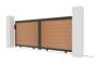 Cancello scorrevole composito in legno massello di teak ATHOS, altezza 3,5 m (140 cm), con telaio in alluminio. thumbnail 3
