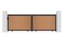 ATHOS 4m H.140cm solid wood sliding composite gate in teak with aluminum frame thumbnail 2