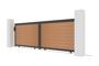 ATHOS 4m H.140cm solid wood sliding composite gate in teak with aluminum frame thumbnail 3