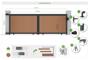 ATHOS 4m H.140cm solid wood sliding composite gate in teak with aluminum frame thumbnail 4