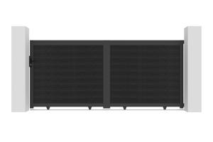 ATHOS 3.5m H.160cm anthracite grey solid wood sliding composite wood gate with aluminium frame 2
