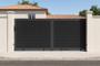 ATHOS 3.5m H.160cm anthracite grey solid wood sliding composite wood gate with aluminium frame main_image thumbnail