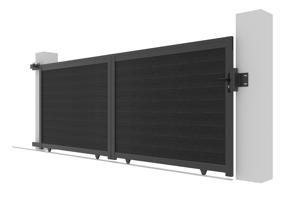 ATHOS 4 m H. 160 cm anthrazitgraues Schiebetor aus Massivholz-Verbundwerkstoff mit Aluminiumrahmen 8