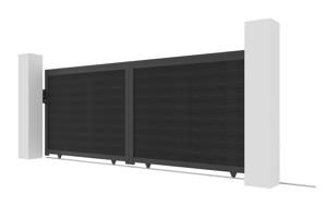 ATHOS 4 m H. 160 cm anthrazitgraues Schiebetor aus Massivholz-Verbundwerkstoff mit Aluminiumrahmen 3