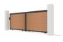 ATHOS 4m H.160cm solid teak sliding composite wood gate with aluminum frame thumbnail 3